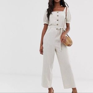 NWT ASOS Button Front Jumpsuit. Size 6 TALL.